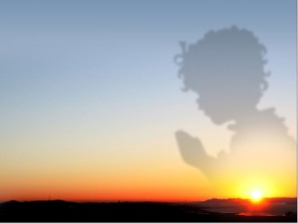 Sunset Sky with Praying Child