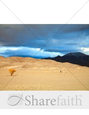 Desert Scene with Mountains