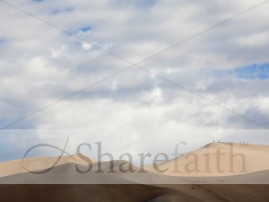 Desert Dunes with Cloudy Sky