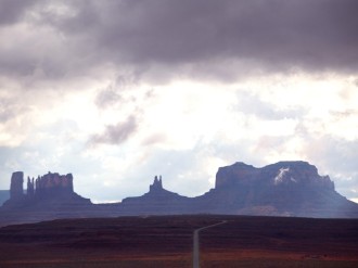 Rock Formation Silhouette with Sky