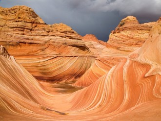 Curvilinear Sandstone with Dark Sky