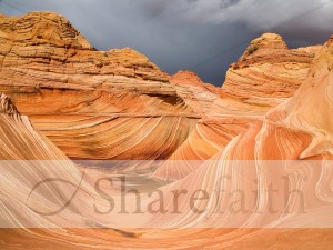 Curvilinear Sandstone with Dark Sky