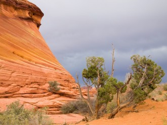 Desert Rock with Cloudy Sky