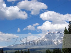 Blue Sky with Clouds and Mountain