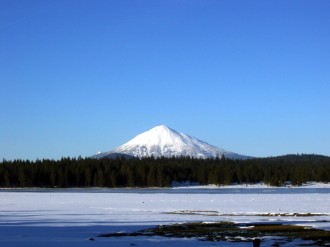 Snowy Mountain Against Blue Sky
