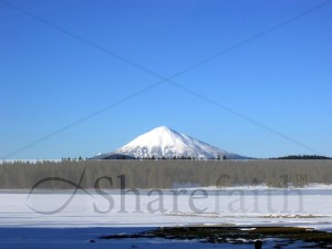 Snowy Mountain Against Blue Sky