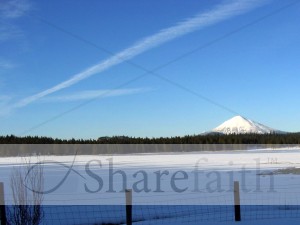 Mt. McGloughlin   Blue Winter Mountain