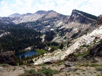Lake Seen from Mountain Top