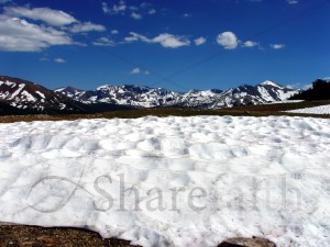 Retreating Snow Pack with Mountains
