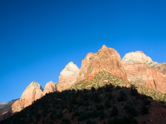 Red Peaks on Blue Sky
