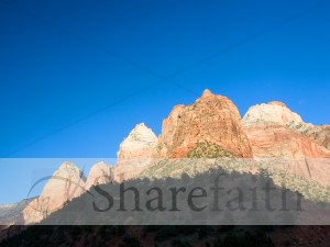 Red Peaks on Blue Sky