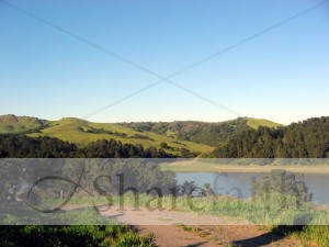 Lake with Hills Landscape Photoc