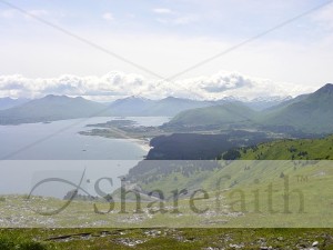 Overlooking Bay and Mountains