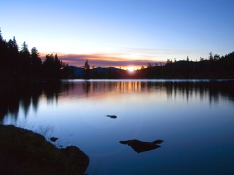 Sunset Over Calm Lake