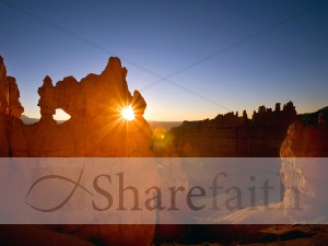 Sun Through Desert Rocks