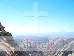 Southwestern Landscape with Cross Watermark