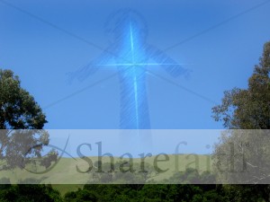 Flawless Blue Sky   Cross and Jesus