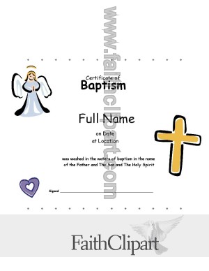 Cute Certificate of Baptism