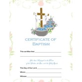 Falling Water Certificate of Baptism