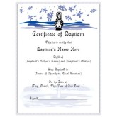 Baby Baptism Certificate Blue