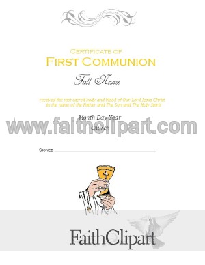 Certificate of First Communion Gold