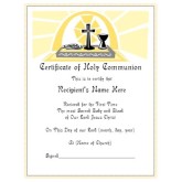 Gold Holy Communion Certificate