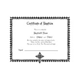 Formal Baptism Certificate