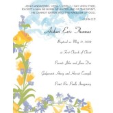 Floral Baptism Certificate  with Jesus Quote from John