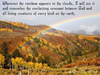 Rainbow Covenant Inspirational Slide with Genesis 9 Verse