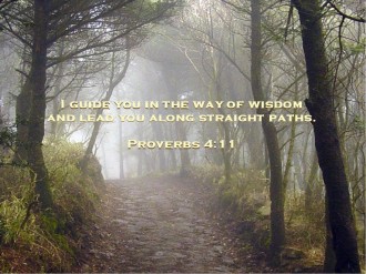 Inspirational Path in the Woods and Quote from Proverbs