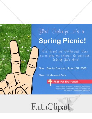 Peace Sign Spring Picnic Invitation