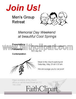 Join Us Mens Group Retreat Flyer