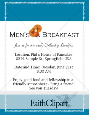 Men's Fellowship Breakfast Flyer with Waffles