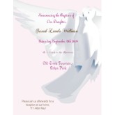Dove on Pink Baptism Invite