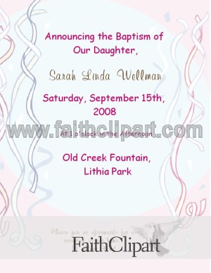Confetti Baptism Announcement