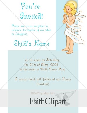 Cherub Baptism Invitation