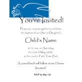 Stylized Dove Baptism Invitation