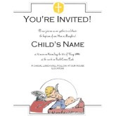 Baptism Invitation with Cherub and Baby
