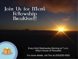 Fellowship Breakfast Sunrise Slide