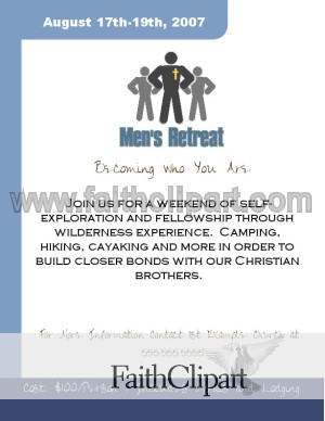 Mens Retreat Flyer with Blue Border