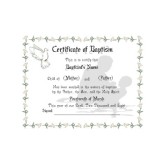 Childs Baptism Certificate with Lilies