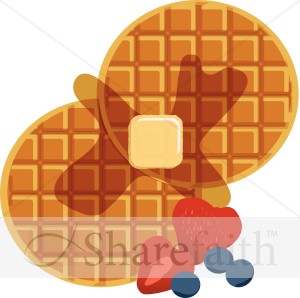 Waffles with Syrup and Berries
