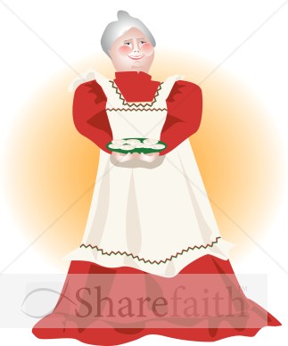Mrs.%20Clause%20Holding%20Cookies