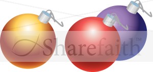 Trio of Classic Christmas Bulbs