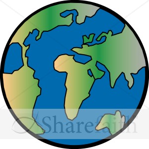Gradient Globe with Black Outline