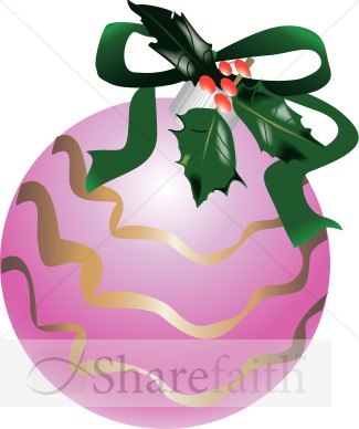 Pink Glass Christmas Ornament