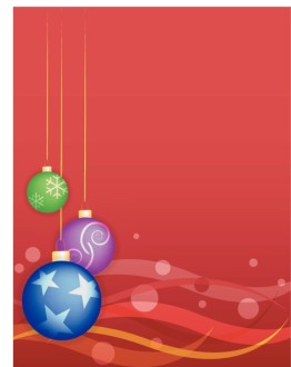 Hanging Ornaments on Christmas Red