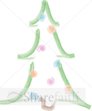 Fingerpainted Christmas Tree