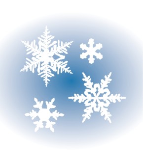 White SNowflakes on Blue Gradient