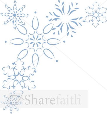 Elegant Blue Snowflake Corner